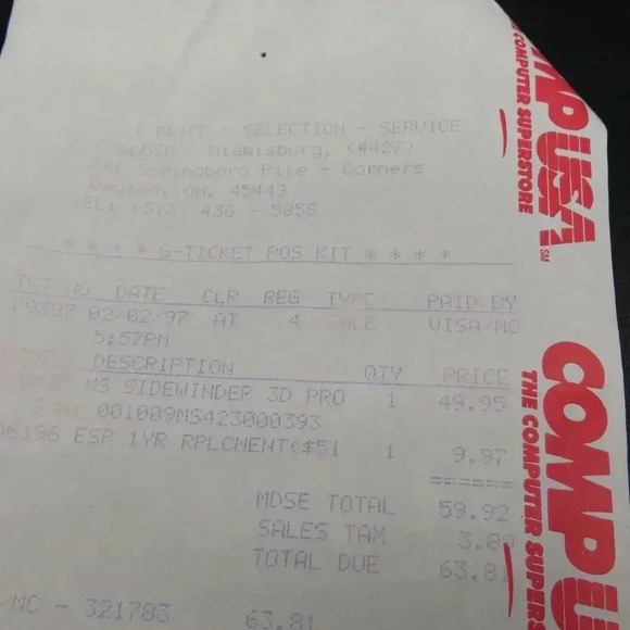 Microsoft SideWinder 3D Pro Video Games Controller Open Box Vintage - Picture 8 of 8